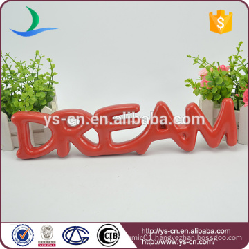 "DREAM" shape ceramic letter sign board for decoration